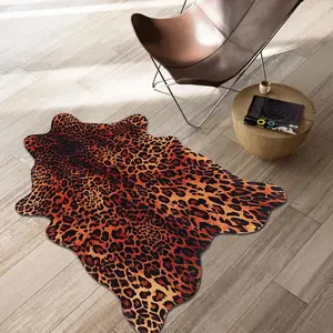 1pc Leopard Print Polyester Mat, Anti-Slip Rug for Entryway, Easy Care Short Pile, Perfect Gift for Couples, Stylish Foot Pad