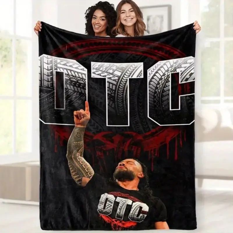 Roman Reigns WWE Tribal Chief Soft Flannel Fleece Blanket - All-Season Lightweight Breathable Throw Blanket for Bedroom Couch Sofa Gamer Room