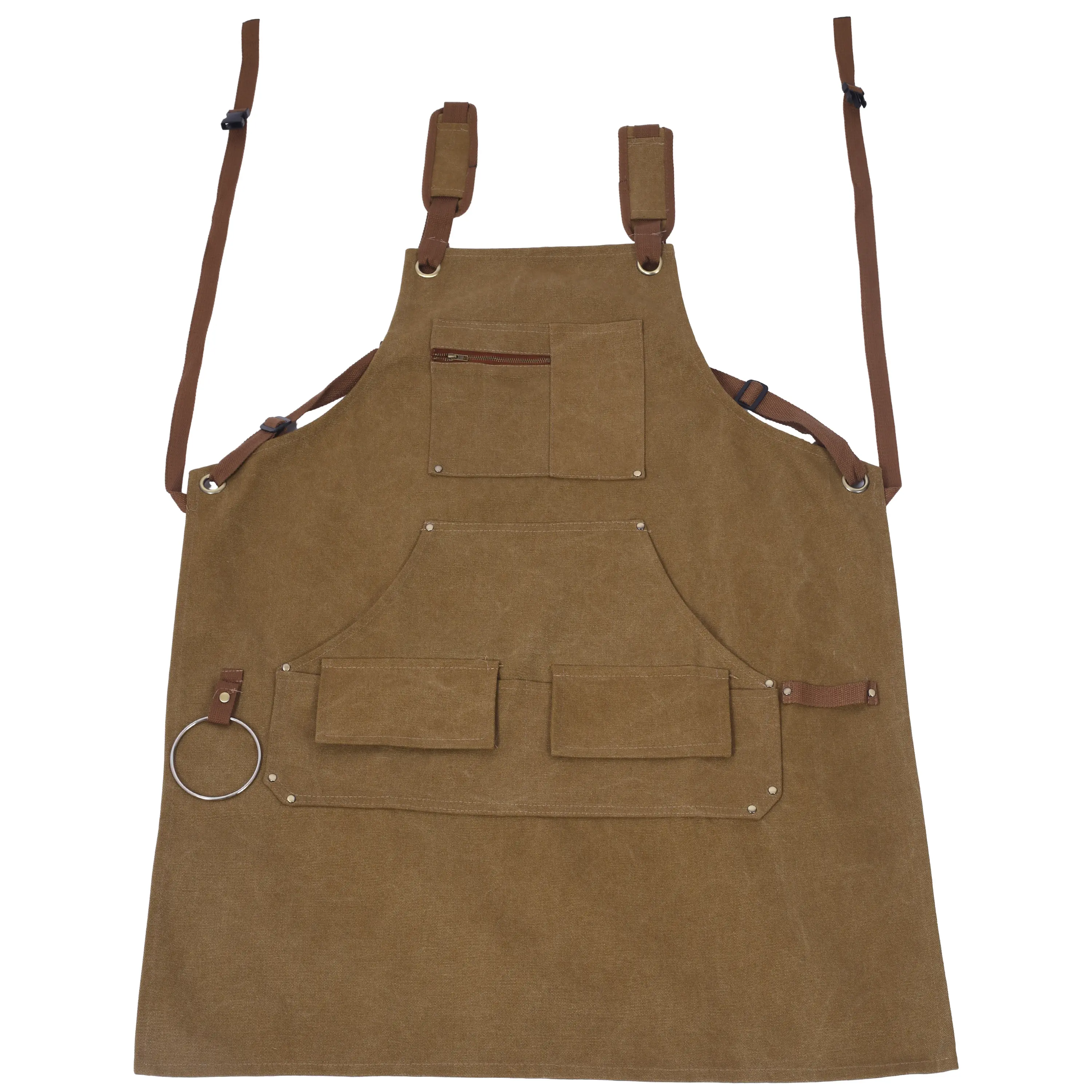 Hardware Long Heavy Duty  Canvas Tool Apron, Carpenter Aprons, Woodworking Aprons, Carpenters 16 Oz ,Fully Adjustable to Comfortably Fit Men and Women ,not waxed