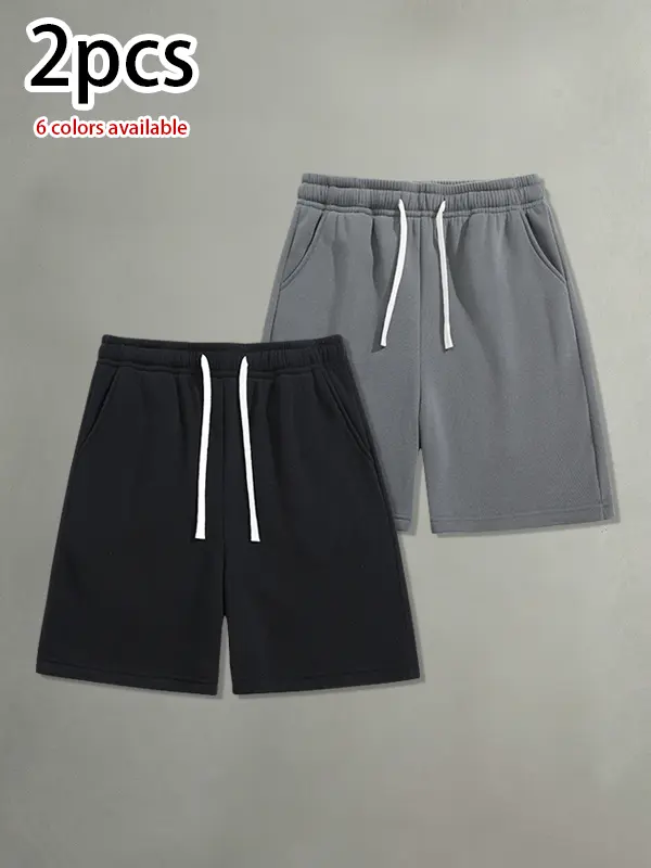 Multi-pack men’s casual shorts featuring a drawstring waist; skin-friendly, breathable, and versatile. Summer loose-fit men’s shorts for everyday wear, sports, and fitness.summervibes
