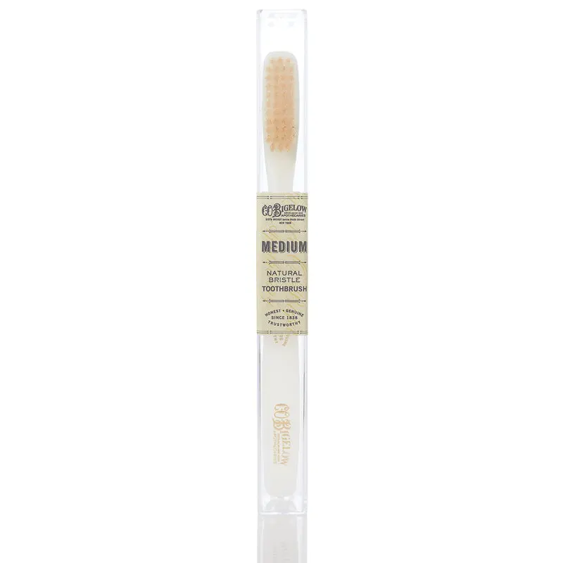 Natural Bristle Toothbrush - Medium Ivory Natural Bristle Toothbrush - Medium Ivory