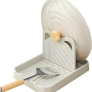 Foldable Kitchen Utensil Rack with Lid, Heat Resistant Non-Slip Spoon Holder, Suitable for Workstation, Cooking Accessories