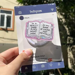 In A Really Good Place MagSafe Phone Grip Bookish Magnetic Phone Holder, Cute Grip for Phone or Kindle, Introvert Booktok, Ideal Gift mount sticky pop socket