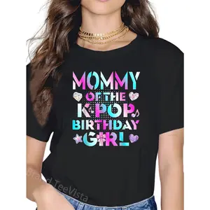 Mommy of The Birthday Girl K-pop Family Matching Party T-Shirt