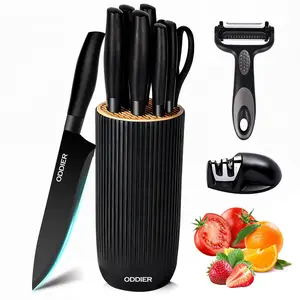 10-Piece Knife Set | Premium Stainless Steel Kitchen Knives with Block | Sharp & Rust-Resistant Chef Knife Set for Cooking, Home & Apartment Essentials