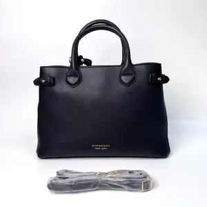 Pre-owned BURBERRY The Banner Medium, Black Grained Calfskin Hand & Crossbody Bag, Approx. 34cm Base Length, 2020, Serial No. N23029048