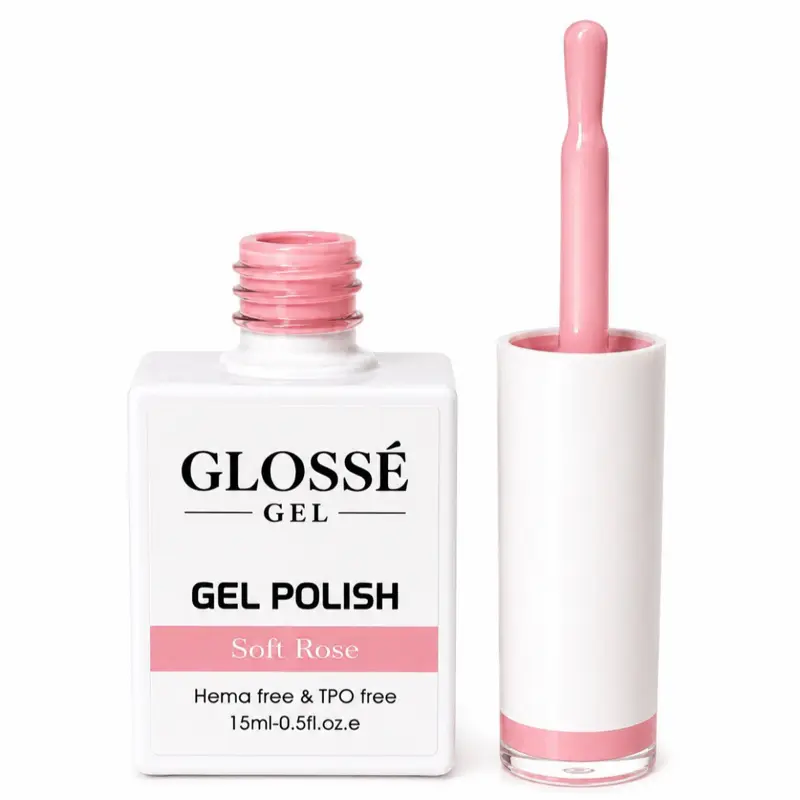 Glossé Gel Soft Rose 15ml Hema Free High-Gloss Salon-Quality Finish Long-Lasting Chip-Resistant Neutral Shade for Everyday Wear soak-off polish
