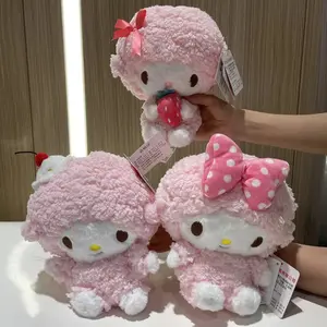 100% Genuine Sanrio Kuromi Melody Hello Kitty Cinnamoroll Doll Plush Toy Stuffed Toys Children's Birthday Christmas Gifts