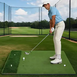 Superior Dual-Turf Golf Hitting Mat – Thickened Artificial Grass for Swing, Chipping, Driving, and Putting Practice – 6 Tees Included – Indoor & Outdoor Golf Training Aid and Simulator for Home, Backyard