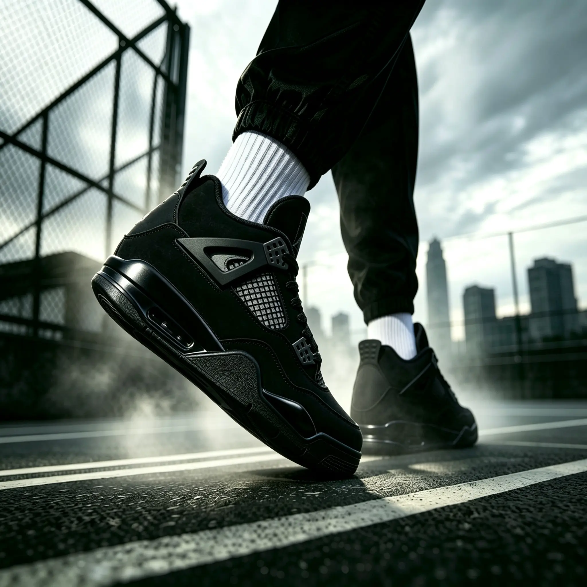 Brand New Jordan 4 Retro Black Cat Sneakers Mid Top Fashion Sports Basketball Shoes