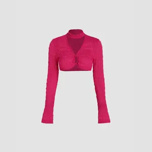 Cider [size 2-10] Solid Ring Detail Crop Top Dealsforyou