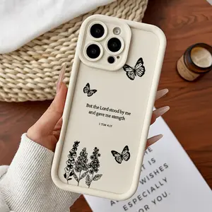 Designed for iPhoneX/11/12/13/14/15/16/17Air/promax/x/xs/xr/xsmax CaseButterfly Scripture Soft Durable TPU Protective Cover CASE.Makes a great gift for friends or family.
