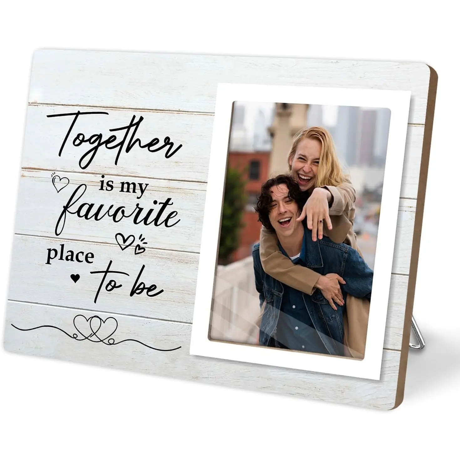 Couple Picture Frames, Love Picture Frames, Engagement Photo Frame, Marriage License Frame, Wedding Picture Frame for Couples, Together is My Favorite Place to Be, Unique Gifts for Valentine's Day 4 x 6Inch Photo