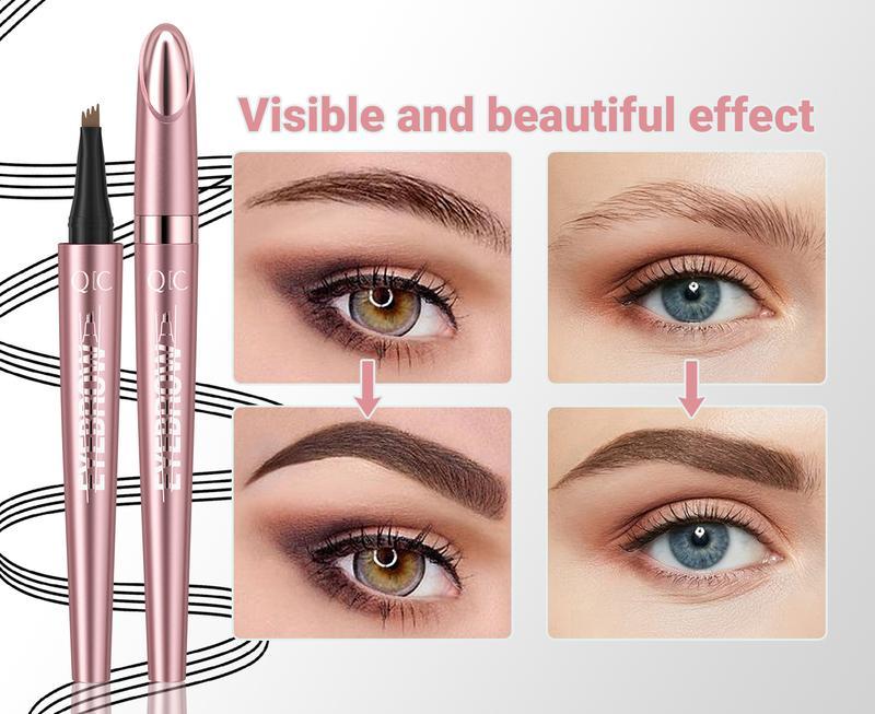 Natural Hair-Like Stroke Micro-Fork Eyebrow Pen, Waterproof & Long-Lasting Brow Pencil, Smudge-Proof Brow Makeup Tool for Daily Natural Looks & Soft Glam Finish