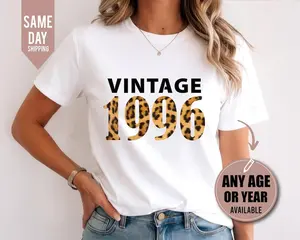 Vintage 1996 Happy Birthday T-Shirt - Commemorative 2026 30th Birthday Gift for Ladies - Retro 1996 Script Graphic Tee - Classic Milestone Celebration Shirt
