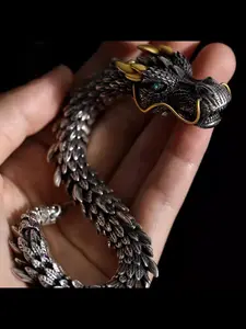 New Handmade Dragon Bracelet for Men, Vintage Style, Collectible Level, Dynamic Design, Unique Ethnic Pattern, High-End Feel, Unique Jewelry Accessory