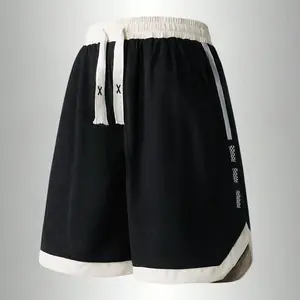Men's Loose-Fit Colorblock Casual Athletic Shorts - Contrast Color Striped Design, Soft Elastic Drawstring Waist Training Shorts for Daily & Summer Wear, Colorblock Shorts,summervibes