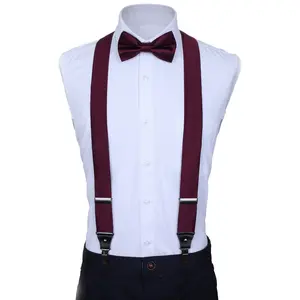 Men's Satin Strap Suspenders Bow Tie Set