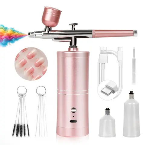 SAVILAND Portable Airbrush Kit – 25 PSI Precision Nail Airbrush for Gel, Ombre & French Nail Art, 0.3mm Nozzle, Easy & Travel-Friendly summervibes
