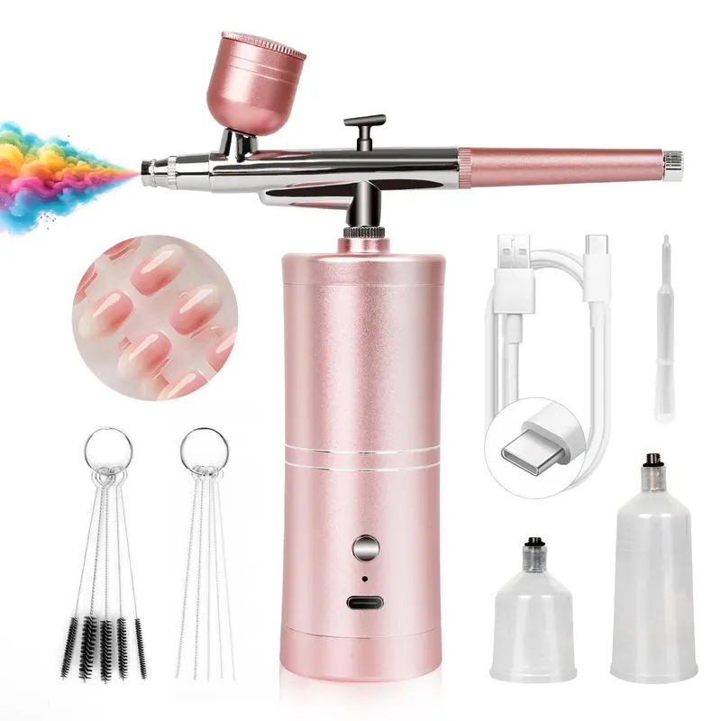 SAVILAND Portable Airbrush Kit – 25 PSI Precision Nail Airbrush for Gel, Ombre & French Nail Art, 0.3mm Nozzle, Easy & Travel-Friendly summervibes
