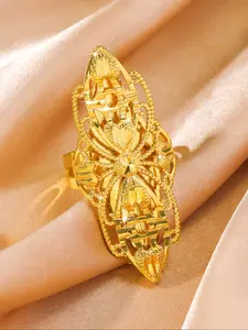 Exquisite rectangular heart-shaped ring, adjustable design jewelry, 24K copper plated women's jewelry, suitable for girlfriends to wear, exquisite gifts for friends, daily gifts, perfect for Valentine's Day and weddings, Heart Cluster Ring