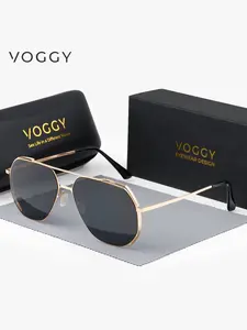 [vogg] Fashionable Polarized Sports Sunglasses, Comfort Metal Frame Nylon Lenses UV Protection, Unisex Outdoor Driving Hiking Cycling Fishing Travel Gift Box