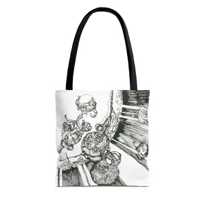 Hand Illustrated, Space Odyssey Artistic Tote Bag for Everyday Use, Stylish Tote for Shopping, Matching accessory to Space Odyssey iPhone Case (not included), Unique Gift for Art Lovers, Modern Minimalist Bag, Futuristic, Sci Fi