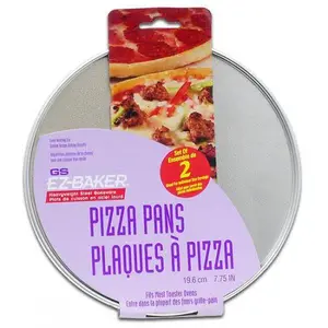 CrazyCoolBuys 2Pk Ez Baker 7.75" Round Pizza Baking Cooking Pans Toaster Oven Food
