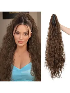 26-inch Synthetic Extensions Long Curly Wavy Ponytail Extension Claw Clip Ponytail Hairpiece for Women Daily Use