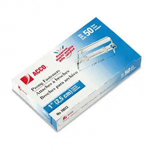 212 MAIN ACCO Premium 2-Piece Matt Paper File Fasteners - Thicker Steel Construction, 1" Capacity, 50 per Box