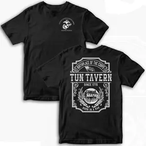 Marines Tun Tavern T-Shirt, USMC Historic Patriotic Apparel, Made in USA Veteran Gift, Mens Graphic Tee, Short Sleeve Top