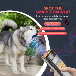 Dog Bark Deterrent Devices with 4 Training Modes – Rechargeable Anti Barking Device for Dogs, Ultrasonic Dog Bark Deterrent Devices with 12–15m Range (Three Head)