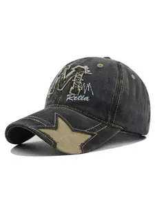 Unisex M Letter Patch Embroidered Baseball Cap, Fashionable Star Design Sun Hat, Outdoor Sports Visor, Casual Style for Men & Women