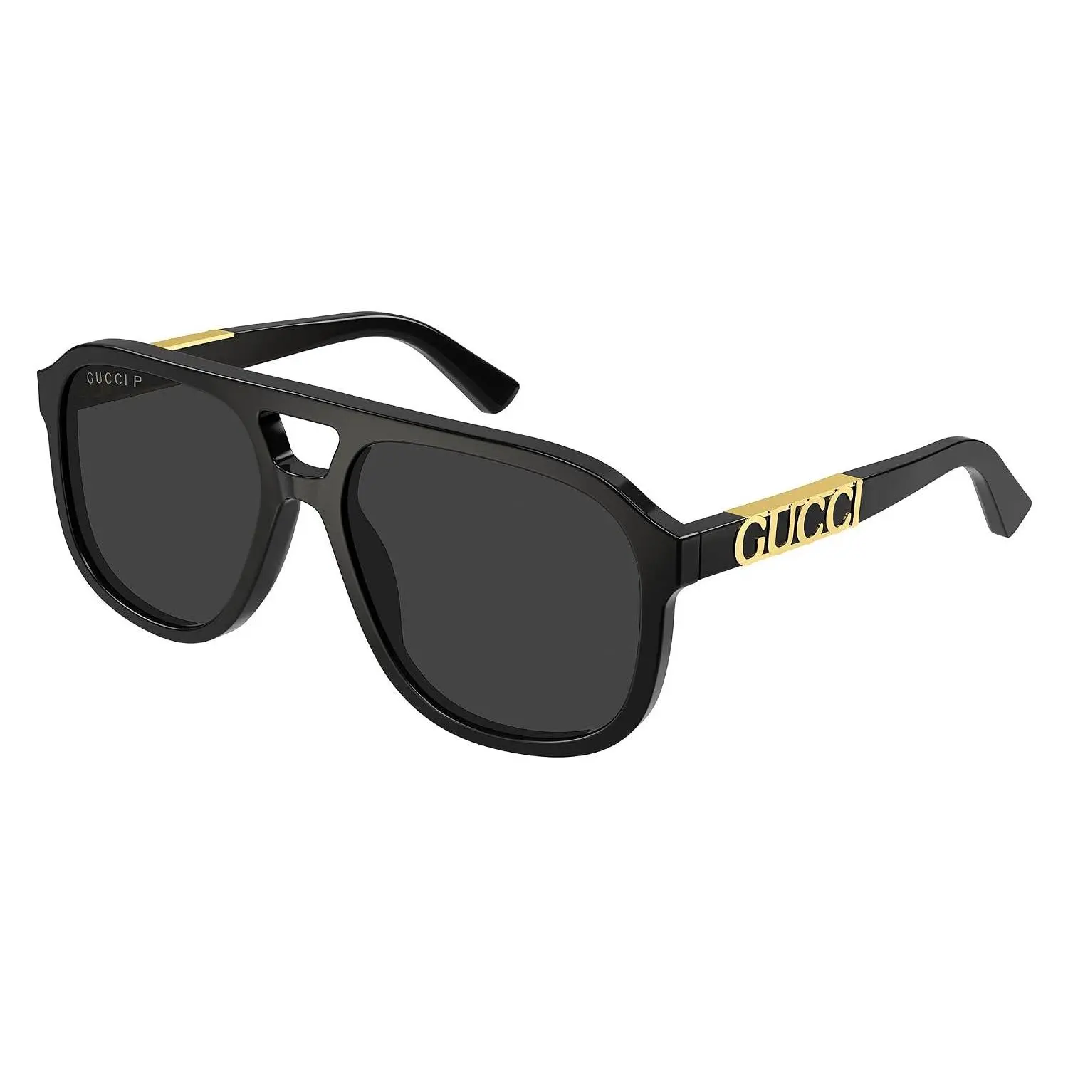 Gucci GG1188S 001 Black/Grey Pilot Polarized Unisex Sunglasses