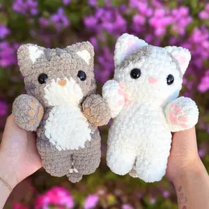 Kitty Crochet - Bicolor & Tabby Cat Amigurumi Plushie Friendly Crochet