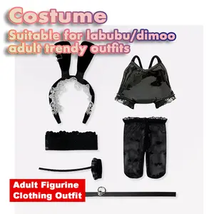 Suitable For Labubu V123 Clothes Doll Clothes outfit 7 pcs/set Bunny girl outfit Handmade clothes doll dress-up  Photography Showing Protecting Collection Cosplay Doll Thanksgiving Easter New Year daily gifts