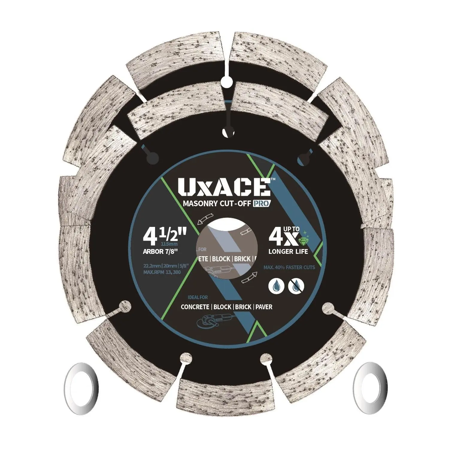 4-1/2 Inch Diamond Blade, 7/8 Inch Arbor, 4.5'' Super Thin Diamond Masonry Blade for Angle Grinder & Concrete Saw, Diamond Cutting Wheel for Granite, Concrete, Brick, Marble, Masonry, 2 Pack