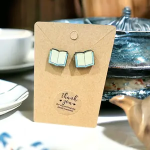 Open Book Earrings