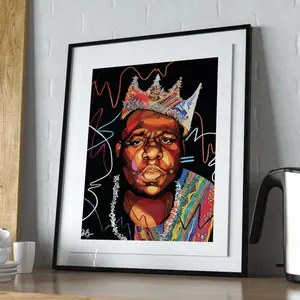 Biggie Smalls Art Print, Poster, Office Home Decor, Hip Hop Art, Rap Music, Wall Art, Rapper, Black Art, Notorious, Rip, Graffiti,, Print Poster