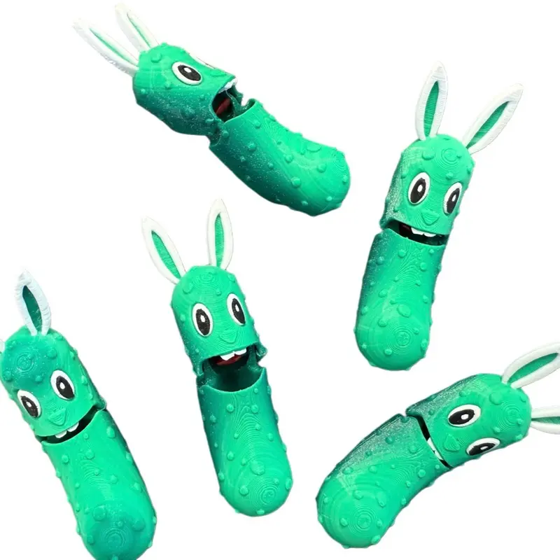 Tickles the Pickle 3D Printed Articulating Pickle - Tickle Pickle Fidget Toy  - Tickle Pickles - Articulating Pickle - Pickle Fidget