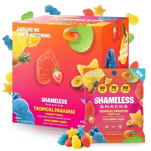 Shameless Snacks Tropical Paradise Variety Pack Keto-Friendly Vegan Gummies with 29g Fiber & 3g Net Carbs per Bag