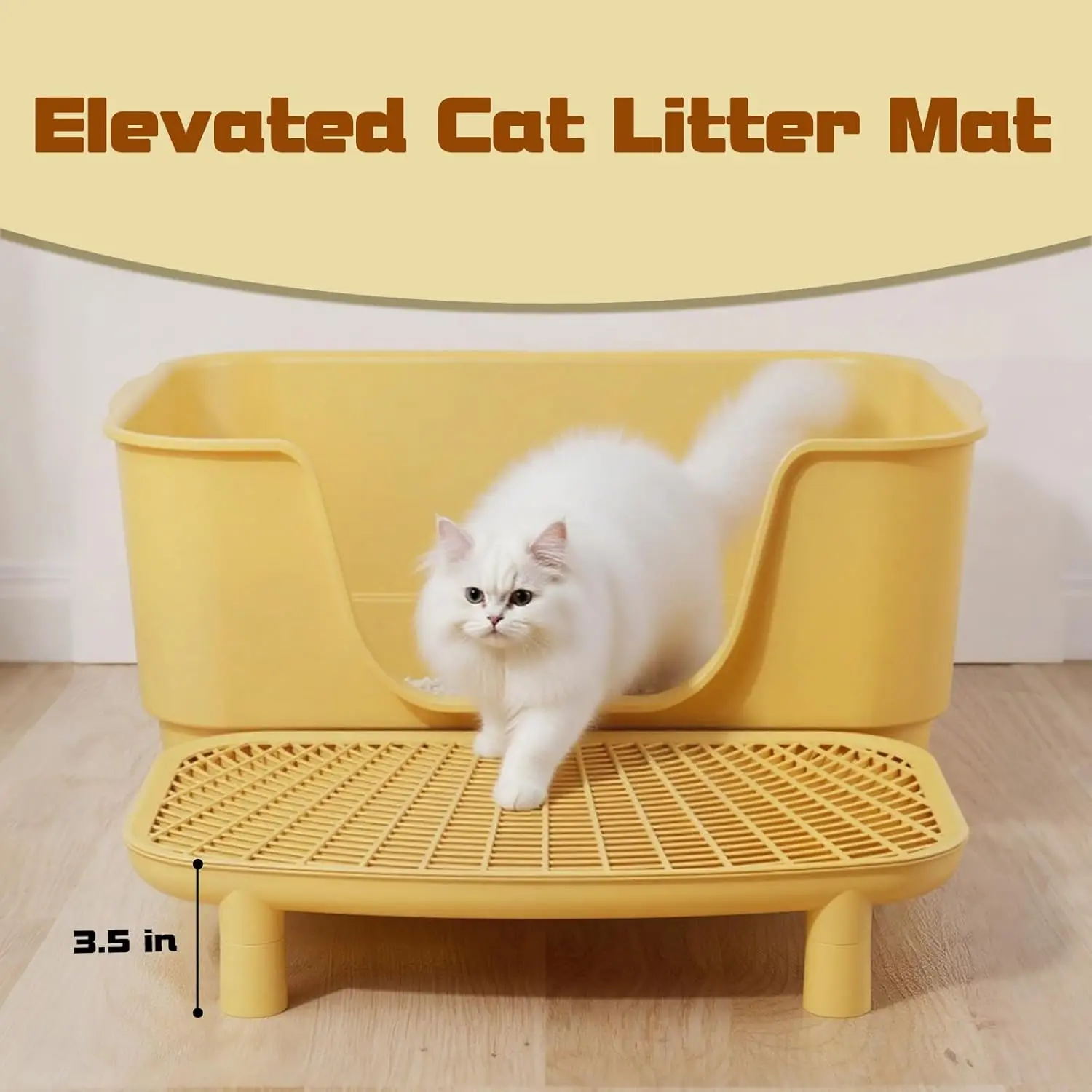 SmartWell Elevated Cat Litter Mat Trapper Double Layer Grid Design Anti Tracking Urine Proof Washable Step Platform Large Mesh Holes Easy To Clean Durable Sturdy Frame For Indoor Cats Kittens Litter Box Exit Control Furniture Protection tiktokshopspringgl