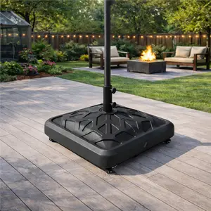 【4 Universal Castors】Yaheetech 123lb Capacity Fillable Rolling Patio Umbrella Base Stand Water/ Sand-Filled Outdoor Base Stand for Umbrella Black 【4 Universal Castors】Yaheetech 123lb Capacity Fillable Rolling Patio Umbrella Base Stand Water/ Sand-Filled Outdoor Base Stand for Umbrella Black