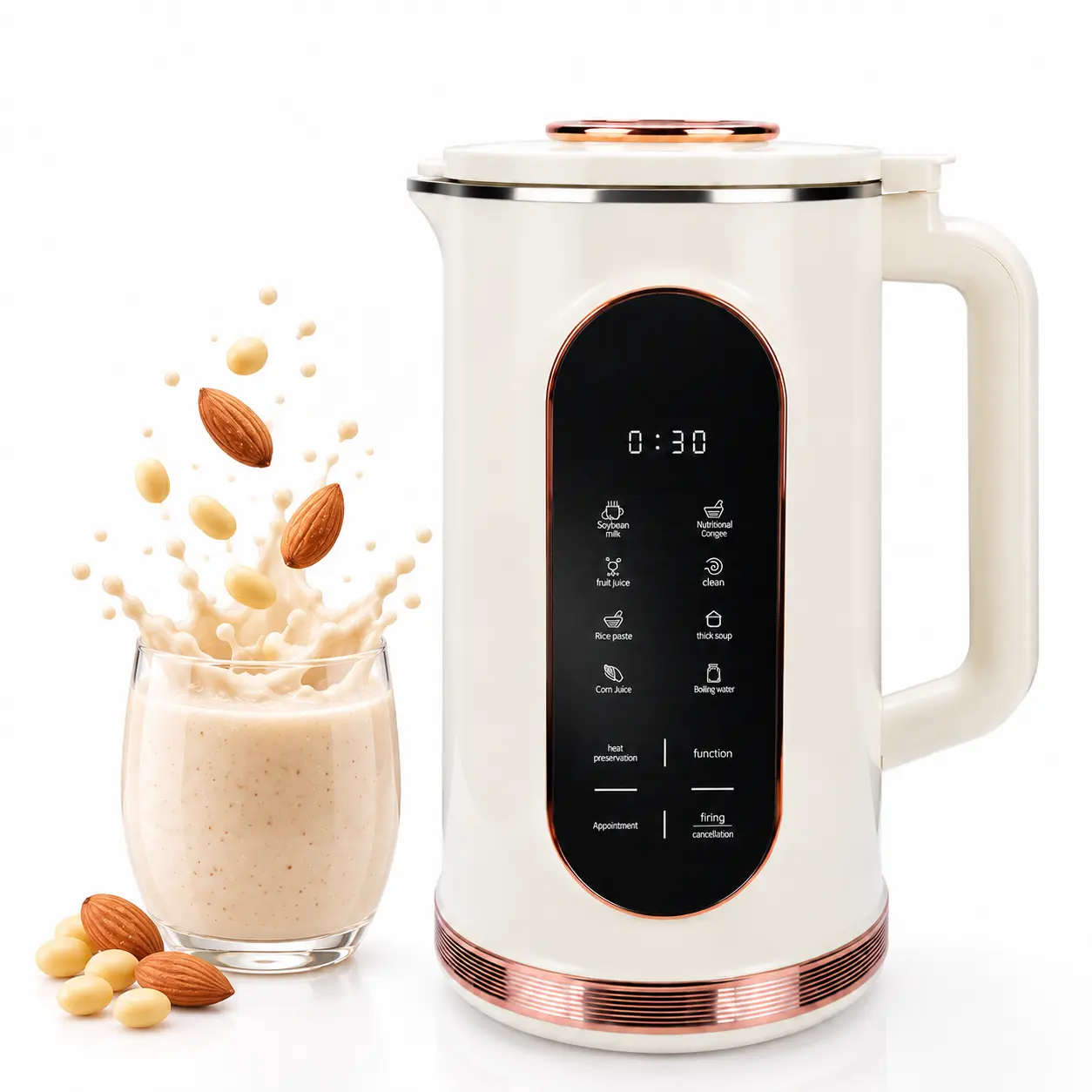 Family-Size 8-in-1 Nut Milk Machine & Coffee Maker, Automatic 1.5L Beverage Appliance for Making Multiple Servings of Homemade Drinks from Nuts, Seeds and Grains