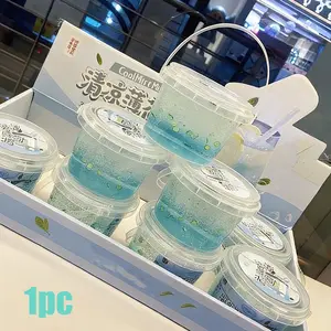 1-piece high transparency foam adhesive slime crystal mud big bucket hugging milk, non sticky super soft DIY clay party gift (not edible)