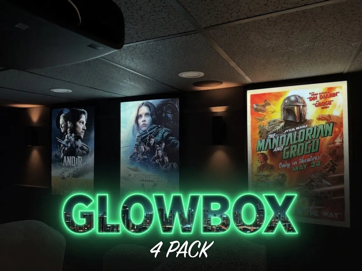 4-PACK Glowbox "World Famous" LED Poster Frames