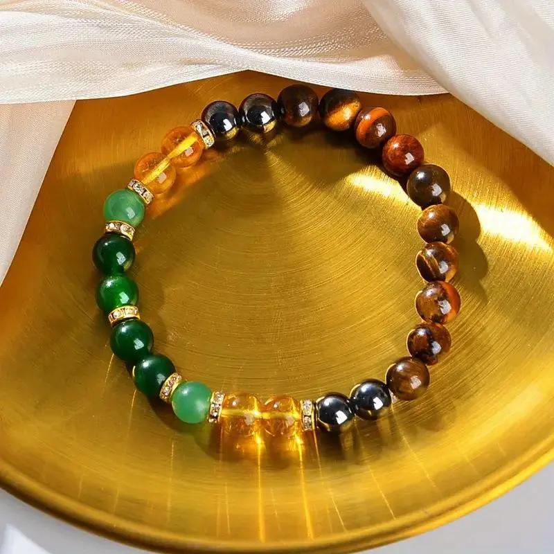Money Bracelet with Black Onyx and Tiger's Eye - Luck Bracelet - Attract Wealth, Abundance and Prosperity