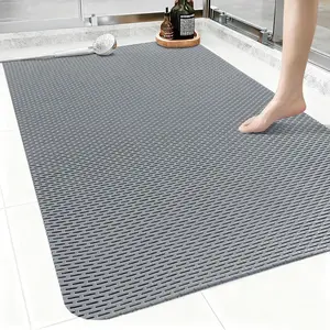 Large Shower Mat: 47"x32" Non Slip Shower Mats for Inside Shower, PVC Anti Slip Shower Stall Mats No Odor, Trimmable Walk in Shower Mats for Elderly Kids