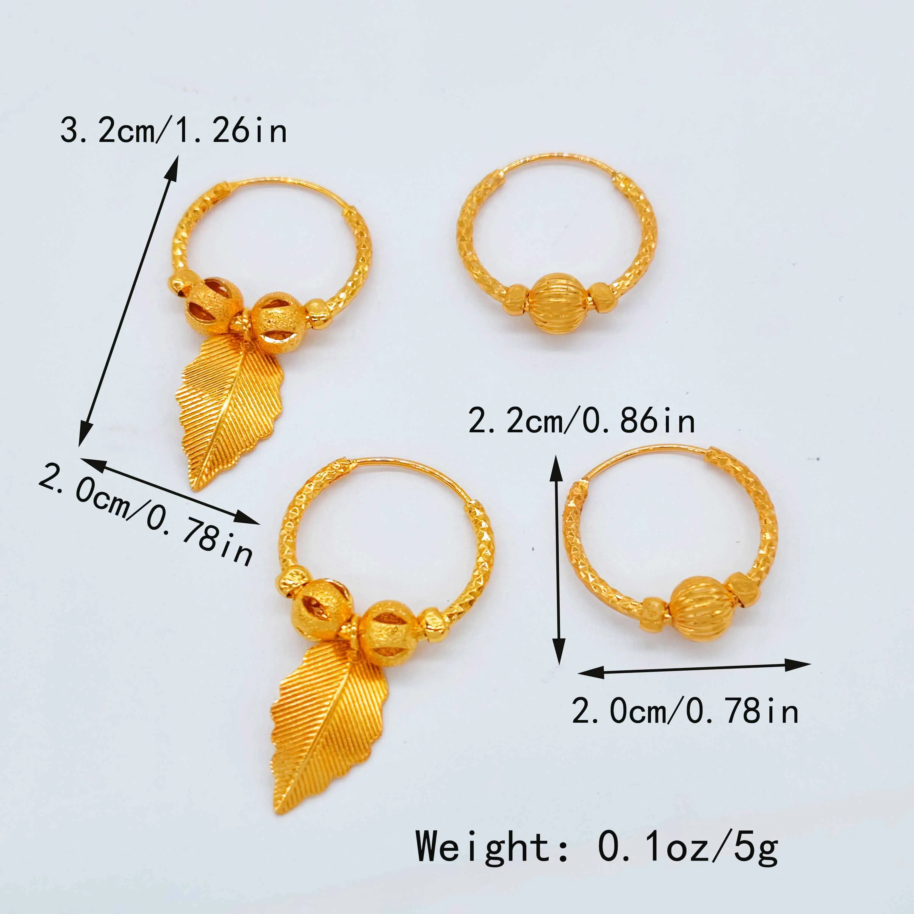 Two pairs of vintage charm earrings,24K gold-plated, Ethnic Simple Style Copper Jewelry, Creative Daily Casual gifts girlfriend earrings for women Retro Round Fashion Earrings