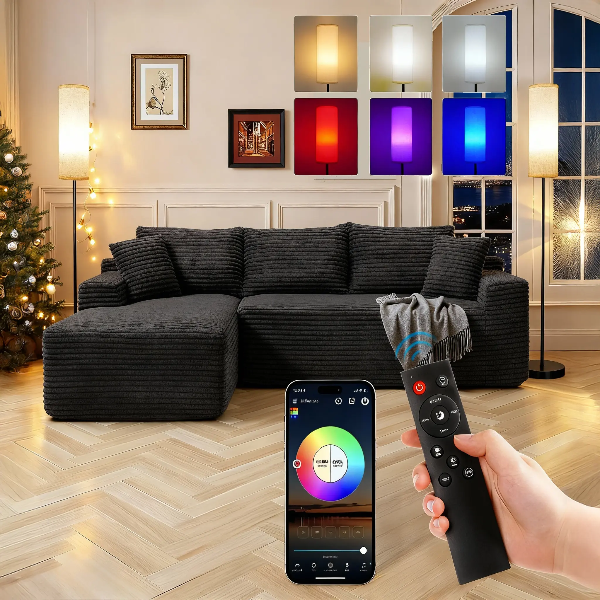 FRIDEKO HOME Floor Lamps for Living Room, Dimmable Temperature, Modern ...